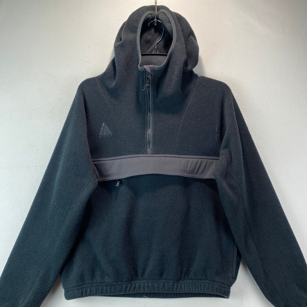 Nike ACG Half Zip Fleece Hoodie Men S Black Pullover Hooded Pocket Sherpa
